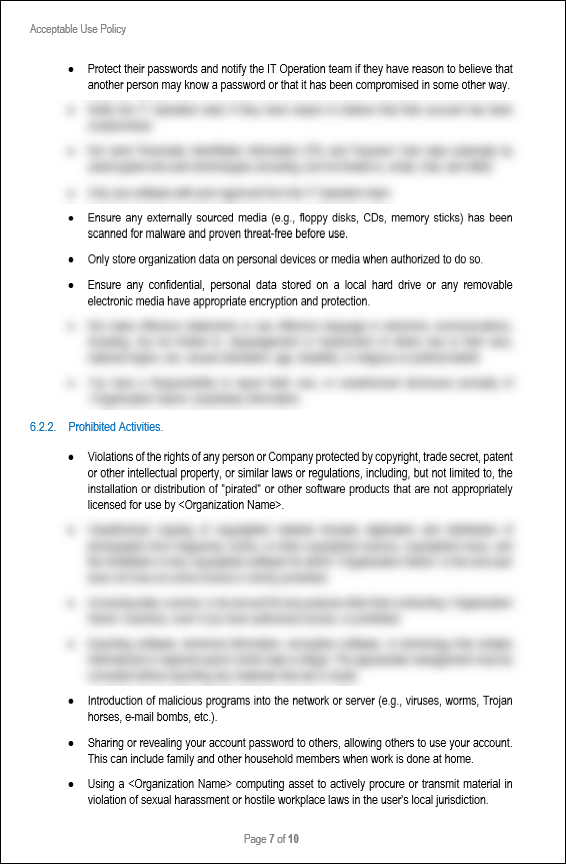NIST Acceptable Use Policy Template