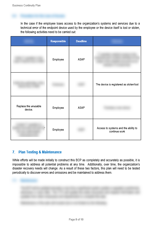 NIST Business Continuity Plan for Remote Only Operation Template