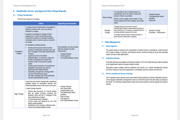 NIST Change and Patch Management Policy