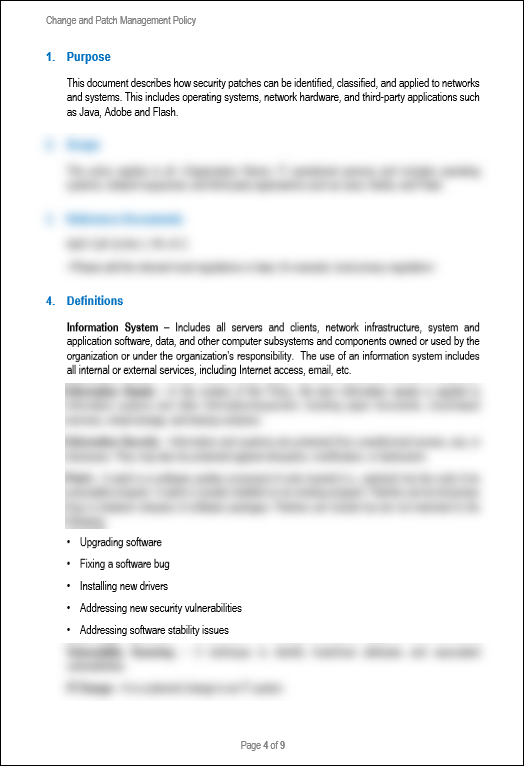 NIST Change and Patch Management Policy Template