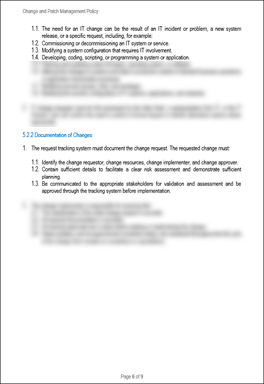NIST Change and Patch Management Policy Template
