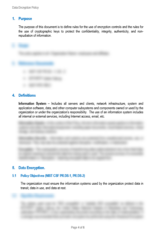 NIST Data Encryption Policy Template