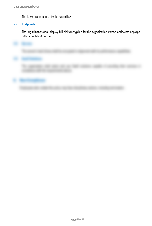 NIST Data Encryption Policy Template