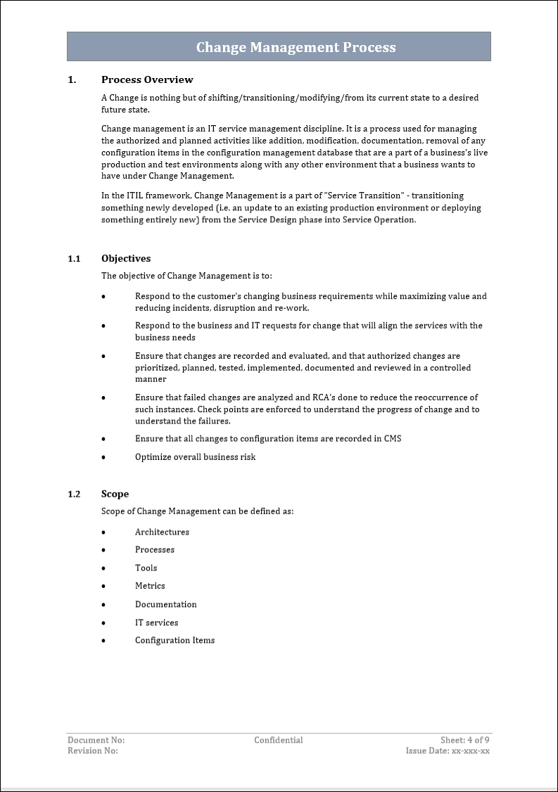 Change Management Process, Change Management