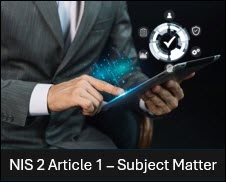 NIS 2 Directive Article 1 – Subject Matter