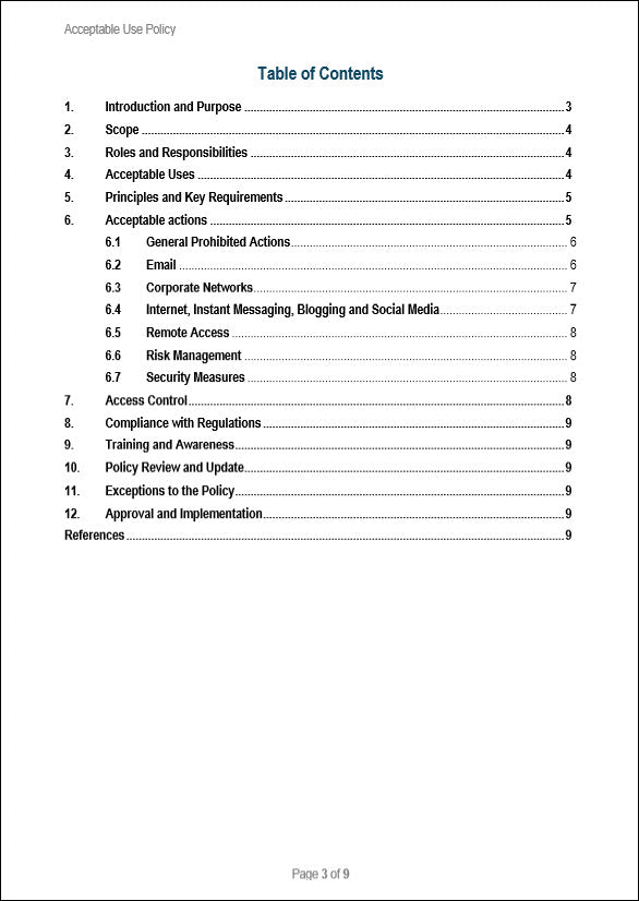 SOC 2 Acceptable Use Policy Template