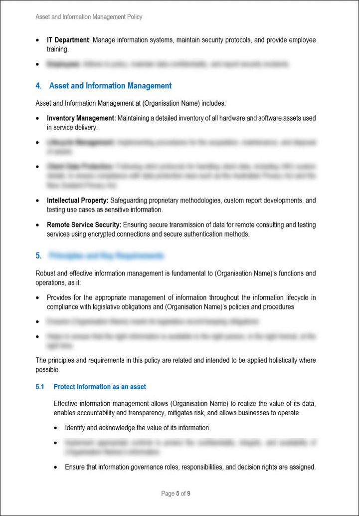 Asset and Information Management Policy Template
