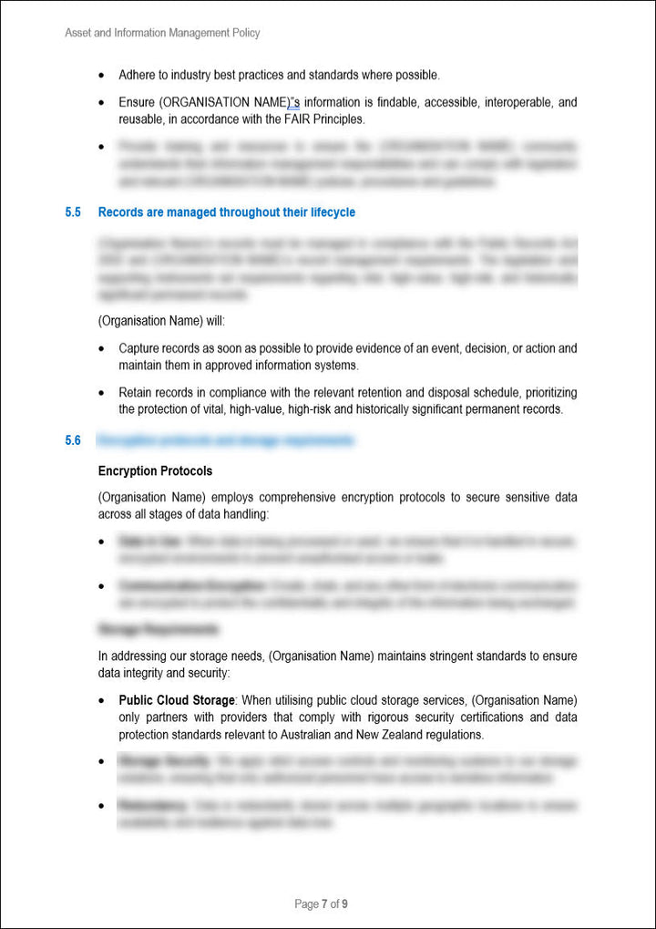 Asset and Information Management Policy Template