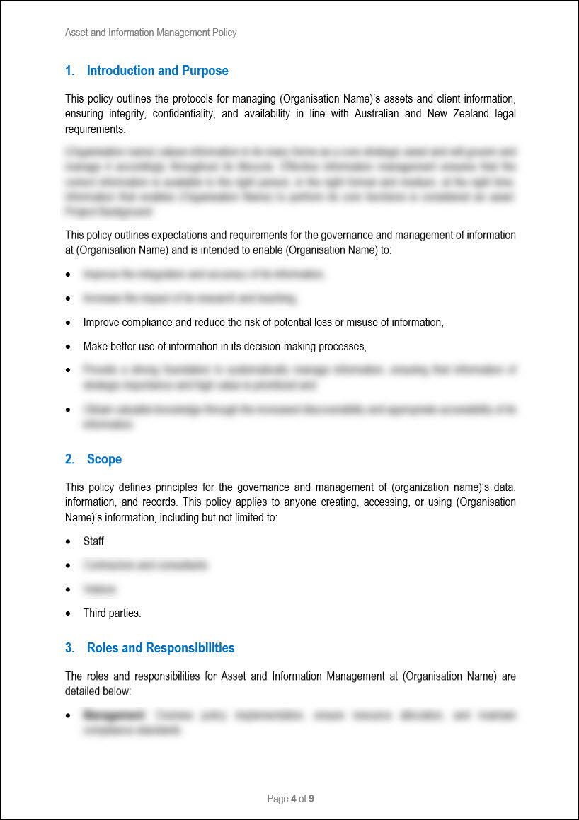 Asset and Information Management Policy Template
