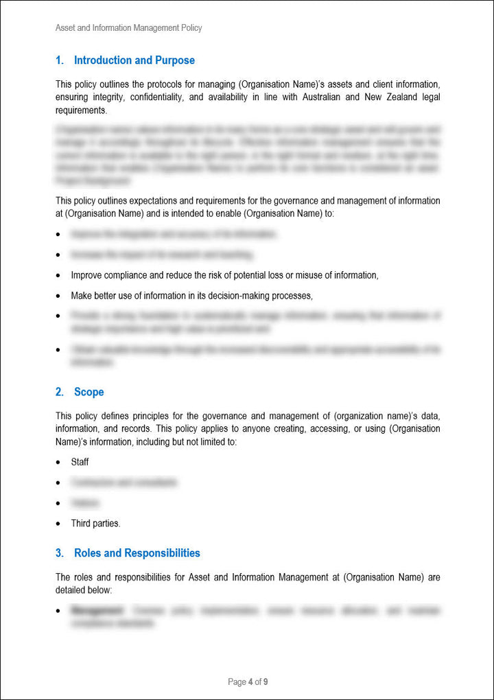 Asset and Information Management Policy Template