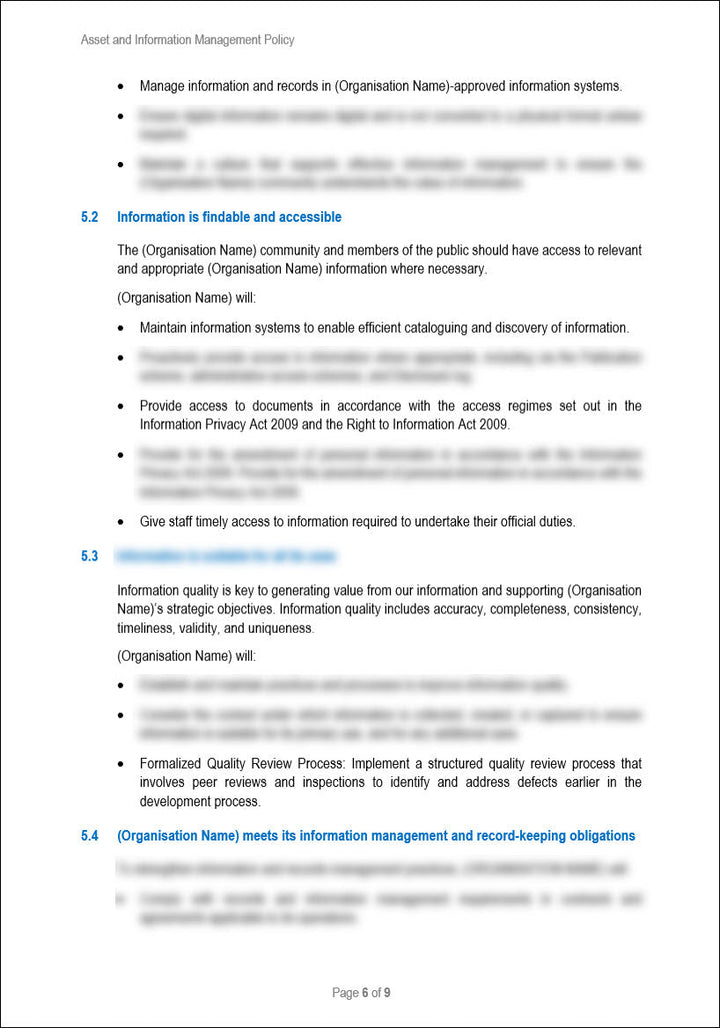 Asset and Information Management Policy Template