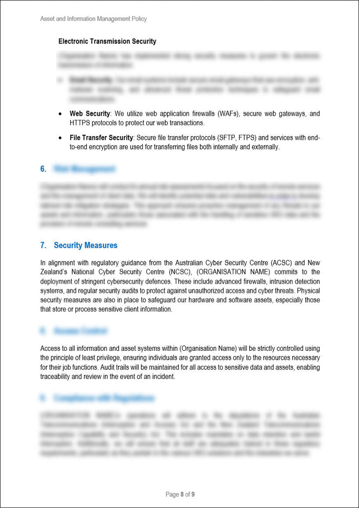 Asset and Information Management Policy Template