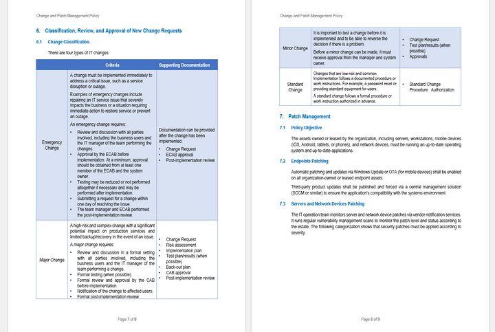 Change and Patch Management Policy