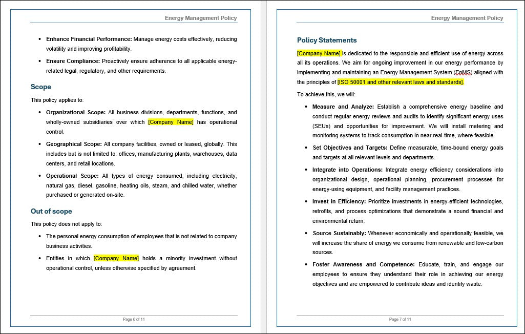 Energy Management Policy