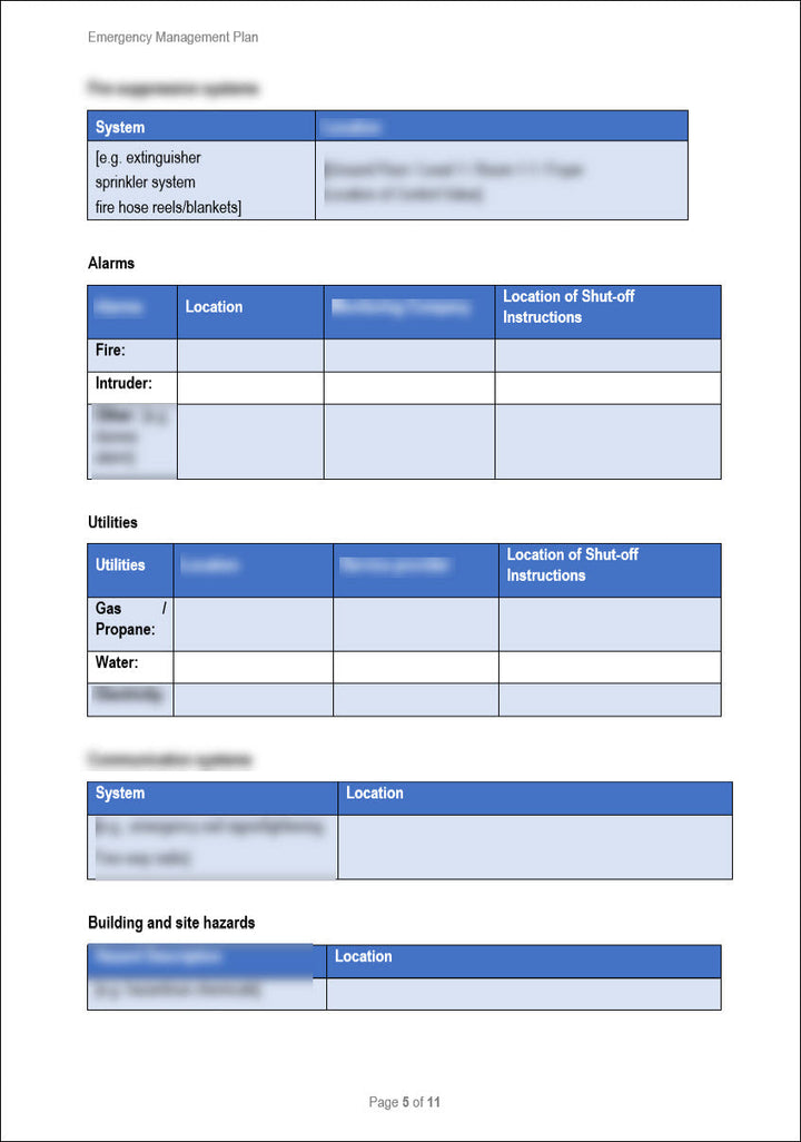 Emergency Management Plan Template
