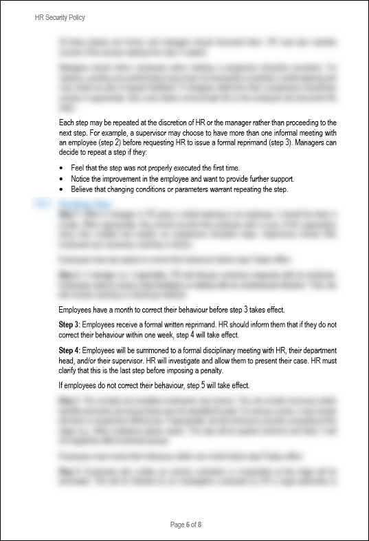 NIST HR Security Policy Template