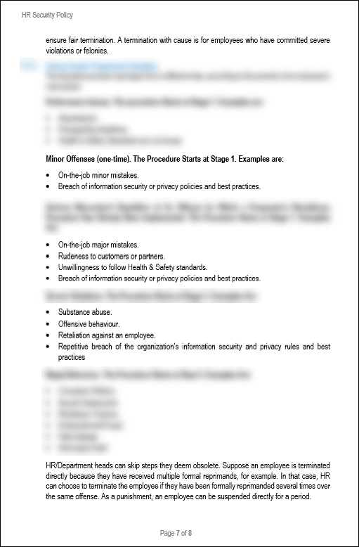 NIST HR Security Policy Template