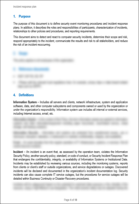 NIST Incident Response Plan Template