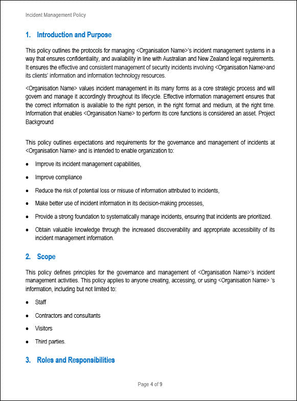 SOC 2 Incident Management Policy Template