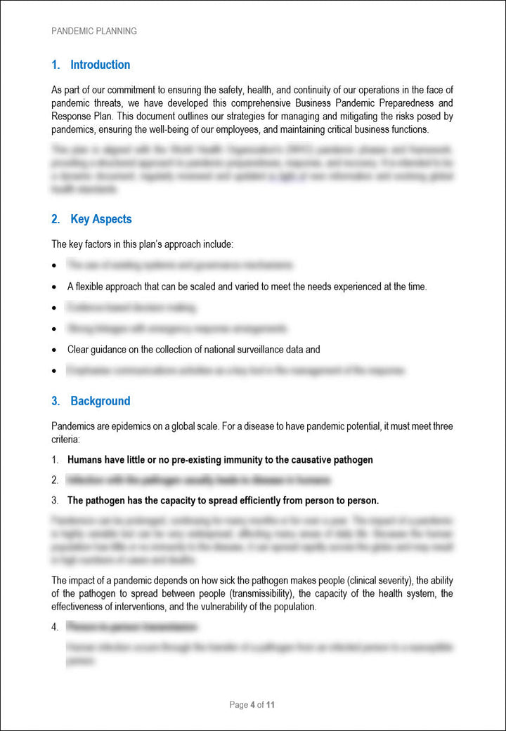 Pandemic Plan Template