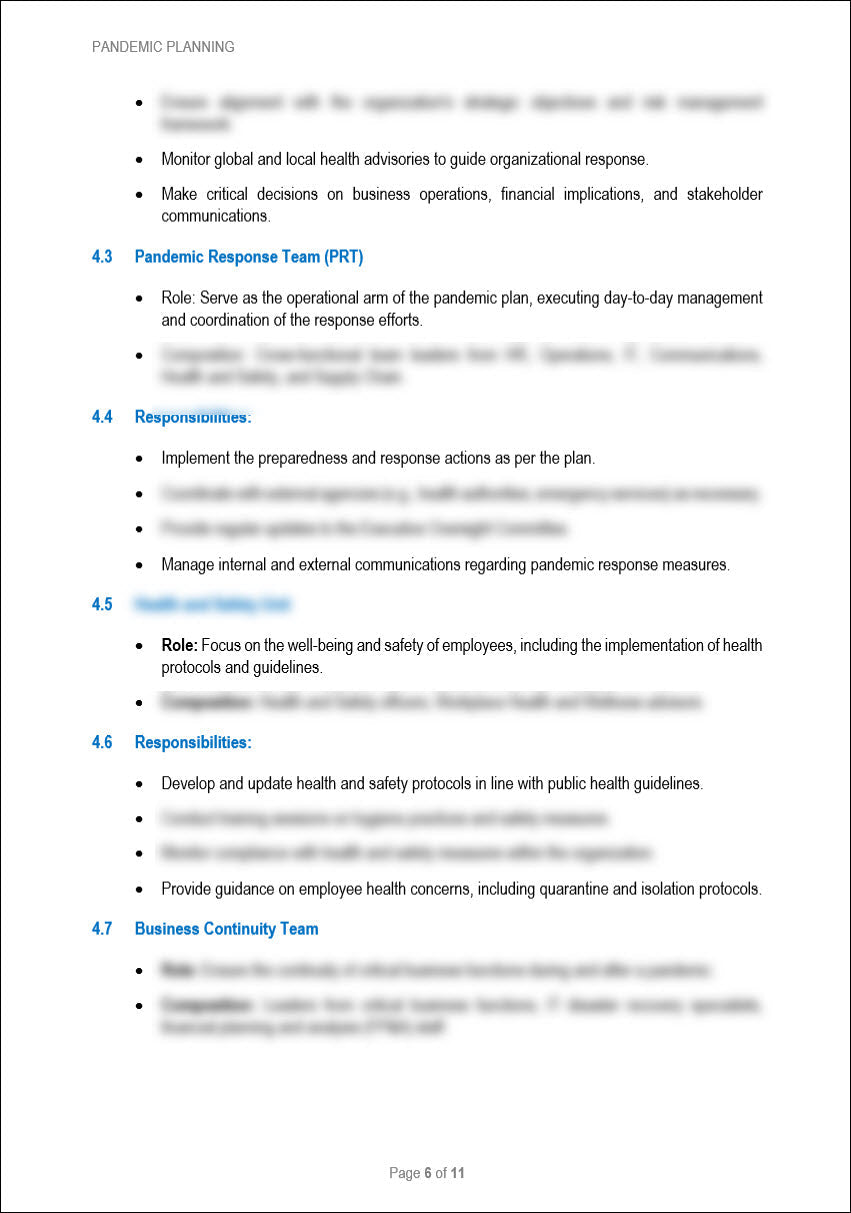 Pandemic Plan Template