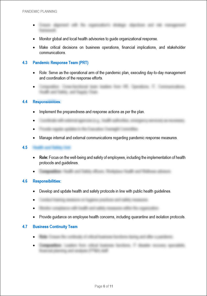 Pandemic Plan Template