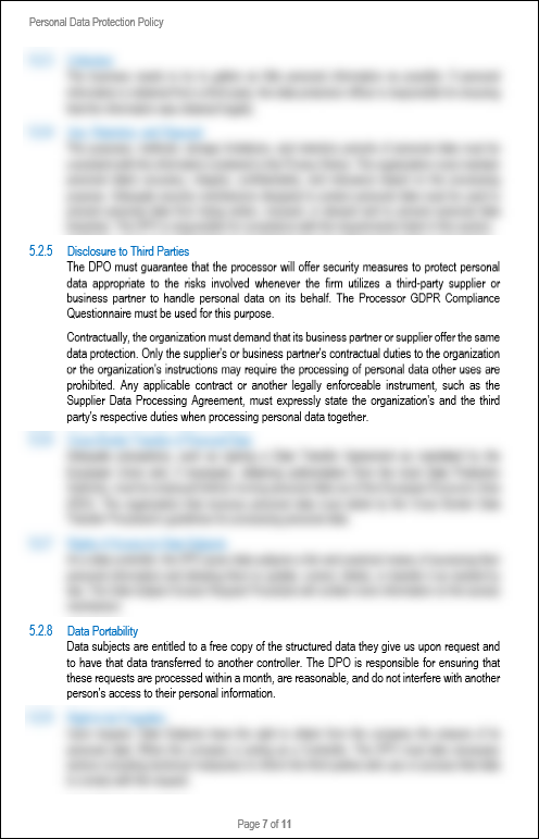 NIST Personal Data Protection Policy Template
