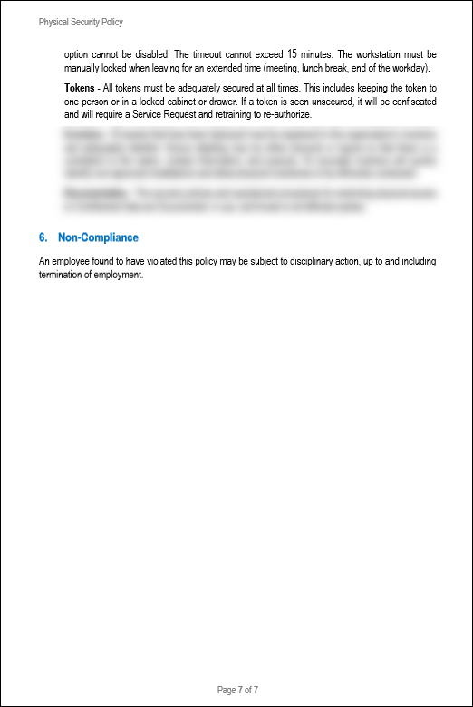 NIST Physical Security Policy Template