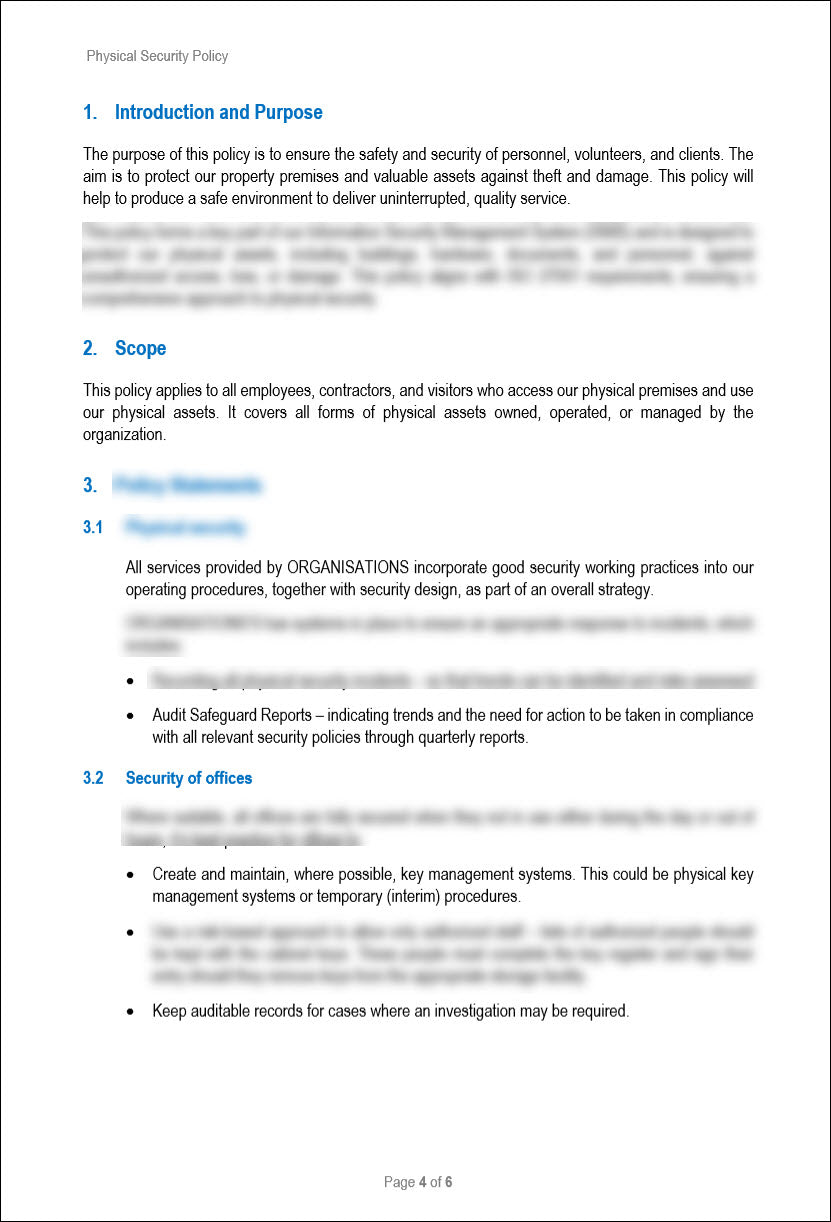 Physical Security Policy Template