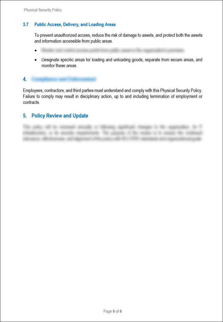 Physical Security Policy Template