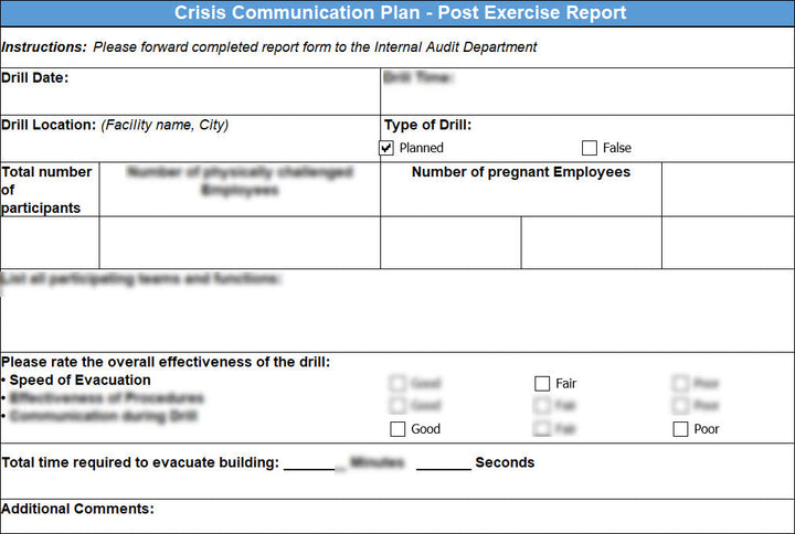 Post Exercise Report Template
