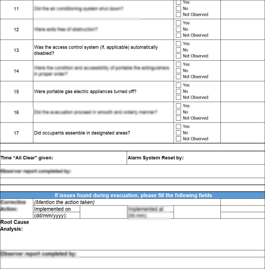 Post Exercise Report Template