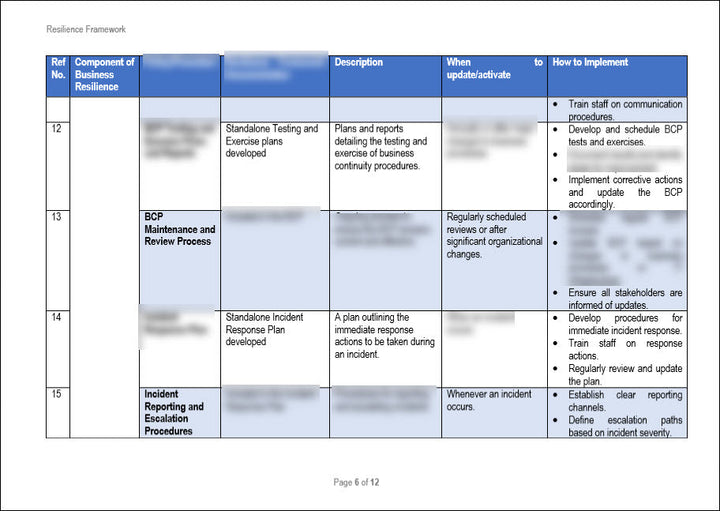 Resilience Framework Implementation Guide Template