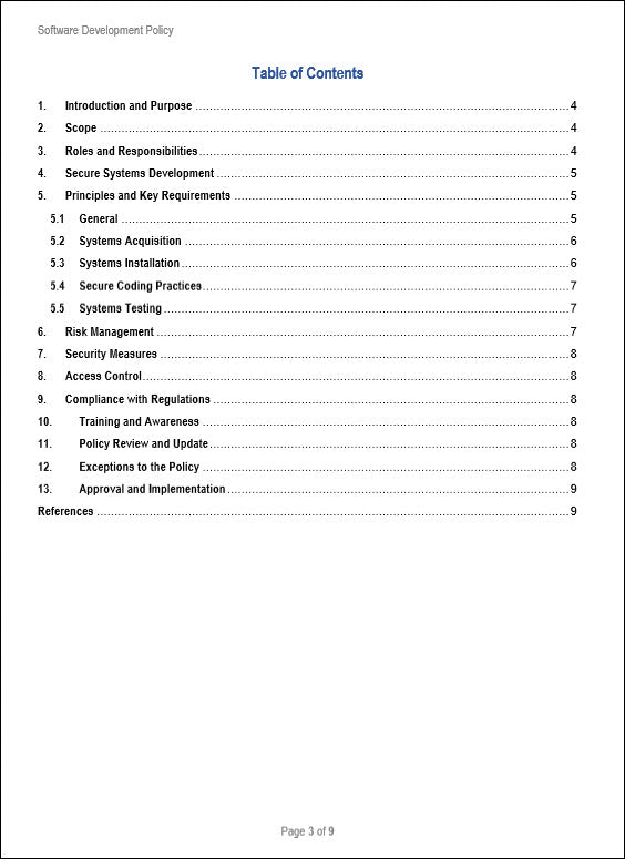 SOC 2 Software Development Policy Template
