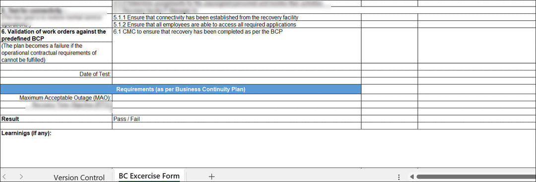 Test Exercise Template