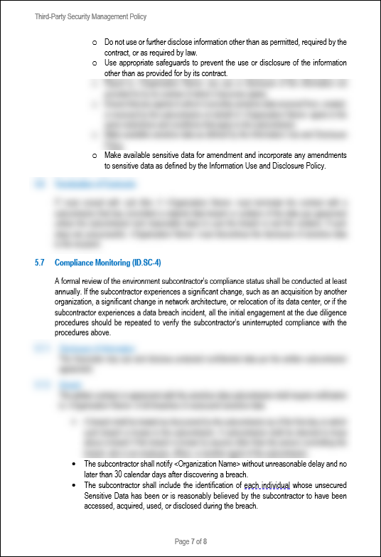 NIST Third Party Security Management Policy Template