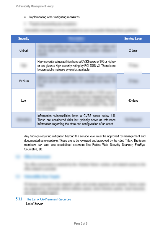 NIST Vulnerability Management Policy Template