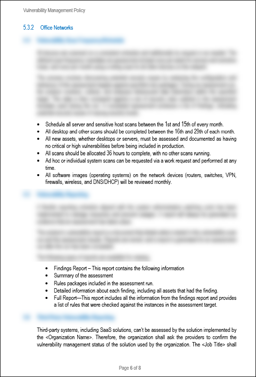 NIST Vulnerability Management Policy Template