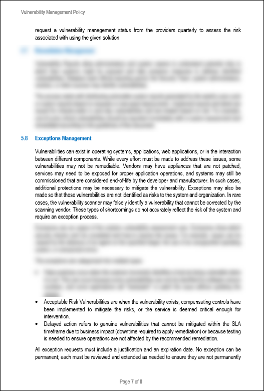 NIST Vulnerability Management Policy Template