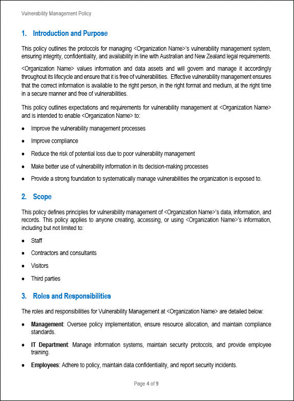 SOC 2 Vulnerability Management Policy Template