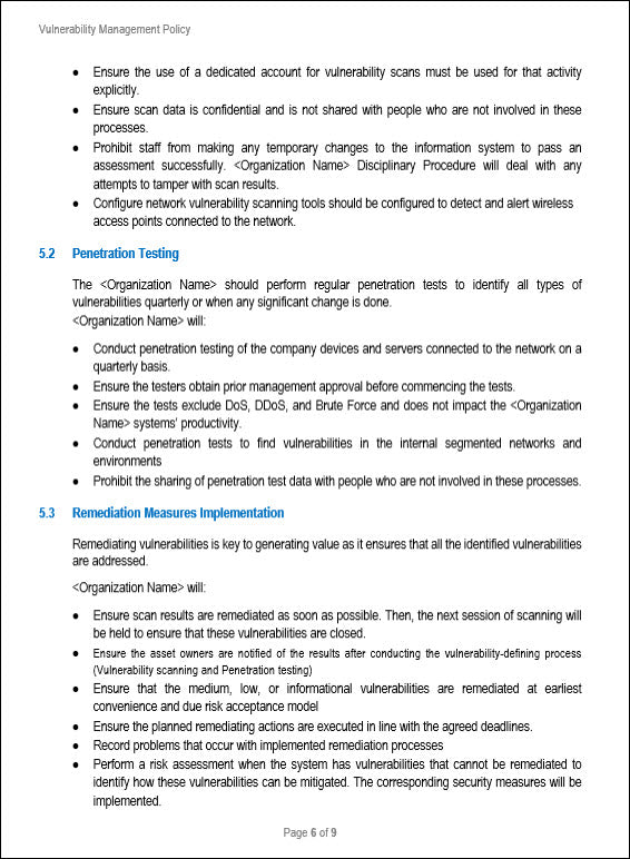 SOC 2 Vulnerability Management Policy Template